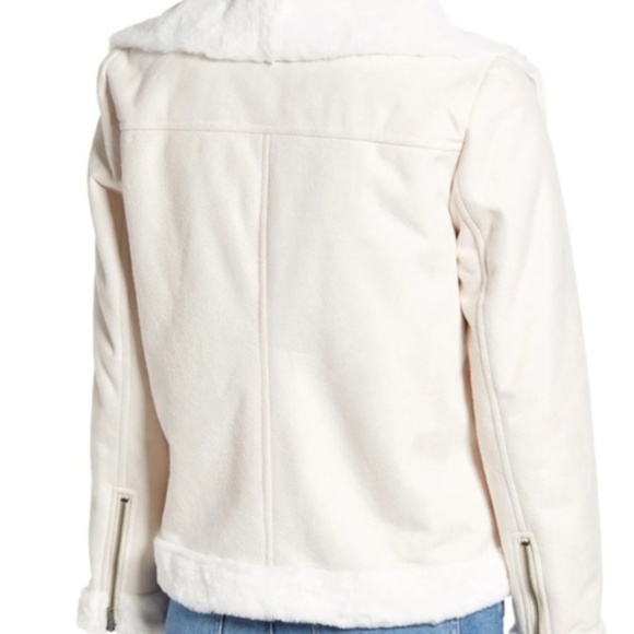 Cupcakes & Cashmere Faux Suede & Fleece Draped neck‎ Moto Jacket, S - Picture 7 of 9
